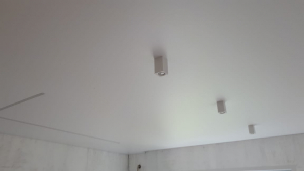 Фото белых потолков в накладными светильниками